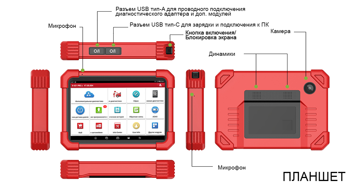 Диагностический мультимарочный сканер Launch X431 PRO v5.0 SE LNC-117