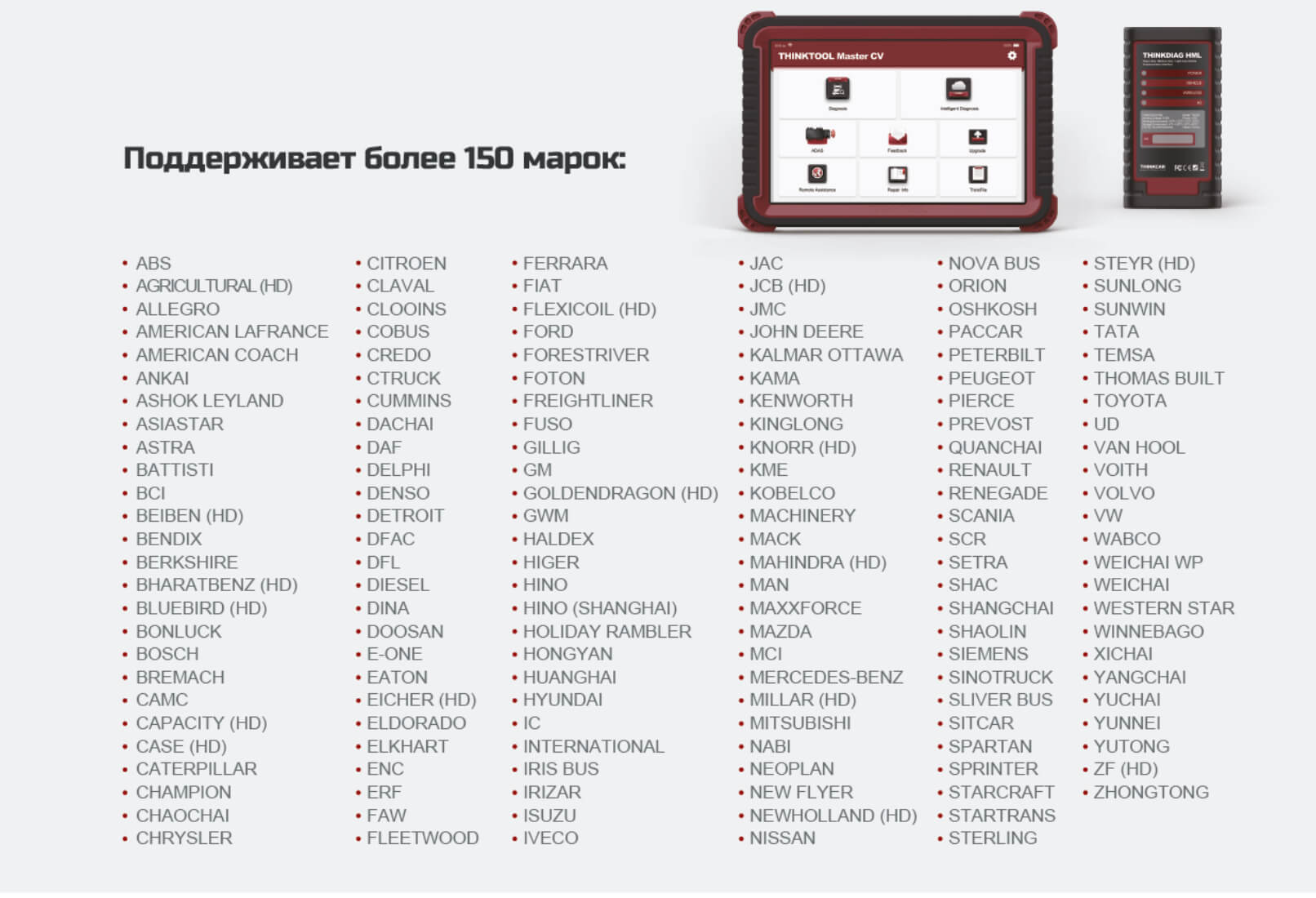 Диагностический сканер THINKTOOL MASTER CV