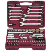 Набор инструментов универсальный Thorvik UTS0082/12 1/4", 1/2"DR с головками торцевыми 12-гранными, 82 предмета