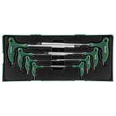 Набор угловых отверток (торцевых ключей) JONNESWAY H10MB08SP шестигранные, двусторонние с шаром 2-10 мм, 8 предметов (ложемент)