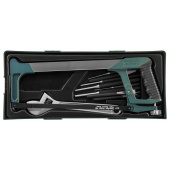 Набор инструмента JONNESWAY M645114SP ножовка, разводной ключ, зубила и выколотки, 14 предметов (ложемент)