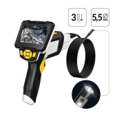 Видеоэндоскоп промышленный, 4.3", 1Мп, 2 камеры, 1280х720, 3м, 5.5 мм сменный зонд iCartool IC-V112A-3