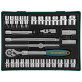 Набор торцевых головок 1/2"DR и аксессуаров JONNESWAY S04H4131SP, 31 предмет (ложемент)