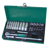 Набор головок торцевых стандартных и глубоких Jonnesway S04H2125S 1/4"DR, 4-13 мм, 25 предметов