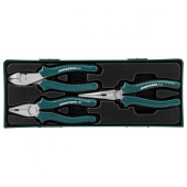 Набор шарнирно-губцевого инструмента JONNESWAY P0803SP: пассатижи, бокорезы, утконосы, 3 предмета (ложементы)