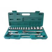 Набор головок торцевых дюймовых Jonnesway S05H4219S 1/2"DR, SAE 3/8"--1-1/4", 19 предметов