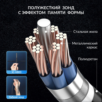 Видеоэндоскоп WIFI 2 камеры, 3.5Мп, 2560x1440, 3м, 7.9 мм зонд iCartool IC-V803-2