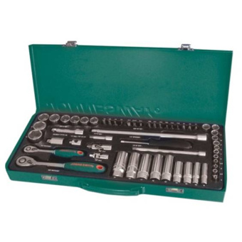 Набор головок торцевых Jonnesway S04H3157S 1/4" и 3/8"DR, 4-24 мм, 57 предметов