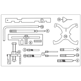 Набор фиксаторов коленвала и распредвала (FORD, MAZDA) в кейсе JTC-4234