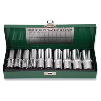 Набор головок торцевых глубоких Jonnesway S04HD411S 1/2"DR, 10-24 мм, 11 предметов