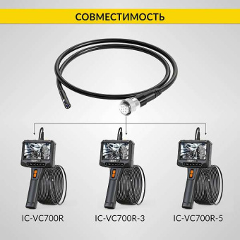 Зонд для видеоэндоскопа iCartool IC-VP700-5, 5м, 1920x1080, 2 камеры