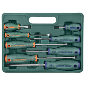 Набор отверток стержневых Jonnesway ANTI-SLIP GRIP, 8 предметов
