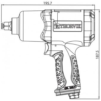 Пневматический гайковерт Thorvik AIW1268 1/2" 7500 об/мин 680 Nm