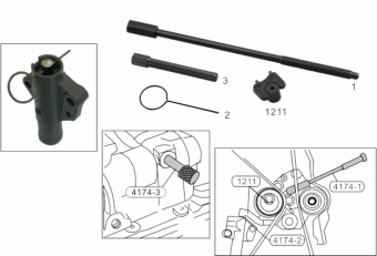 Набор фиксаторов валов и натяжного устройства приводного ремня ГРМ (HYUNDAI, MITSUBISHI) JTC-4174