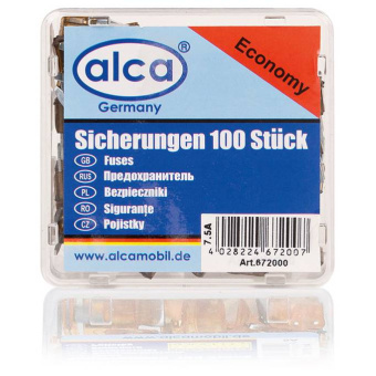 Предохранители флажковые мини Alca, 7.5 А, 100 штук