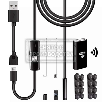 Видеоэндоскоп WIFI, 1Мп, 1280x720, 1м, 8 мм зонд iCartool IC-VY99