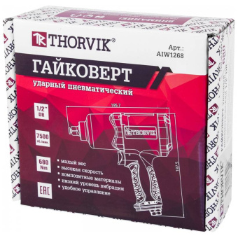 Пневматический гайковерт Thorvik AIW1268 1/2" 7500 об/мин 680 Nm