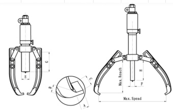Съёмник гидравлический со встроенным насосом 50 т Car-Tool CT-S0050