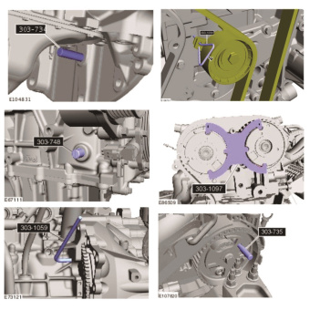 Набор фиксаторов коленвала и распредвала (FORD, MAZDA) в кейсе JTC-4234