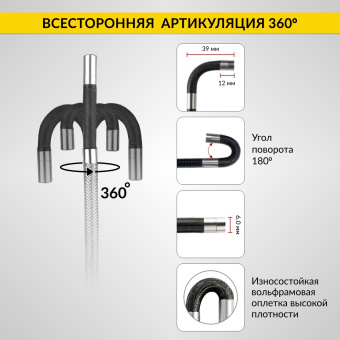 Промышленный защищённый видеоэндоскоп iCartool IC-VC106AW, с артикуляцией, 1м, 1280x720, 4.5''