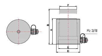 Гидравлический цилиндр 50т. ход штока 50 мм Car-Tool CT-T5050