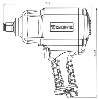 Пневматический гайковерт Thorvik AIW3416 3/4" 4000 об/мин 1600 Nm