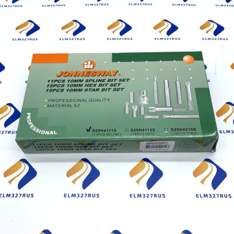 Набор вставок-бит 12-гранных Jonnesway S29H4111S 10 мм Spline М-профиль (30 и 75 мм), М5-М12, 11 предметов