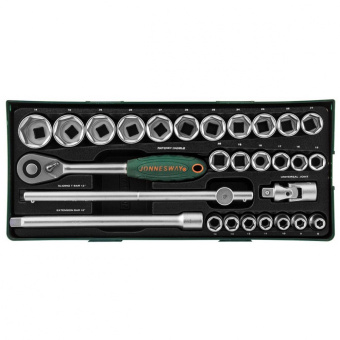 Набор торцевых головок JONNESWAY S04H4728SP 1/2"DR 8-34 мм, 28 предметов (ложемент)