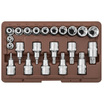 Набор головок торцевых TORX и насадок с вставками-битами OMBRA 953222, 22 предмета