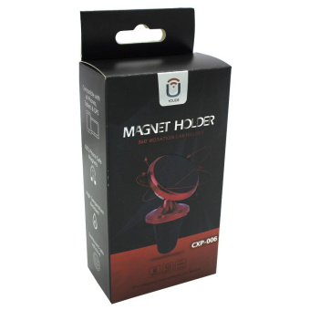 Автодержатель с креплением в воздуховод магнитный красный