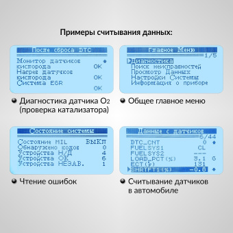 Портативный диагностический сканер по протоколу OBDII iCartool IC-305